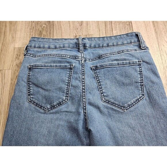 (3/$35) Old Navy Size 4 Pockets Super Skinny Mid Rise Whiskered Denim Blue Jeans - Picture 3 of 11